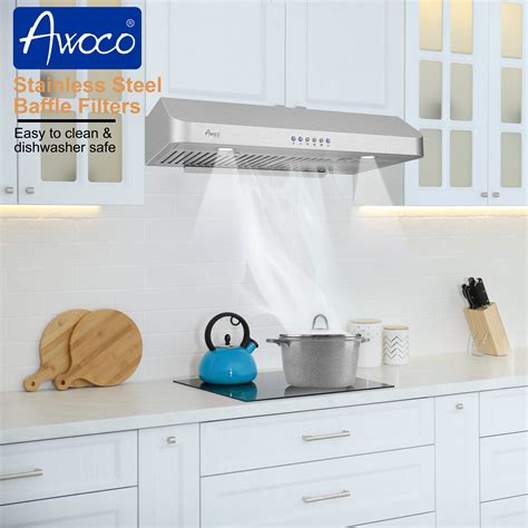 awoco rh-c06-30 under-cabinet classic stainless steel range hood|awoco range hood reviews.